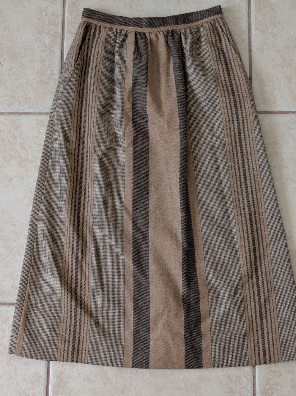 Vintage Evan Picone ILGWU Striped Wool Blend Skirt Size 4